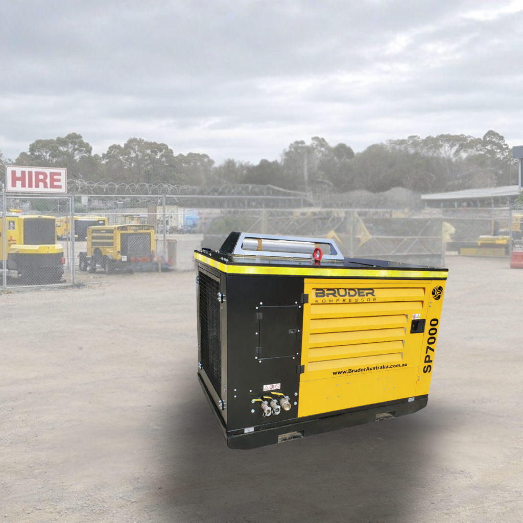 Brüder SP7000S forkliftable skid-mounted 250cfm diesel air compressor
