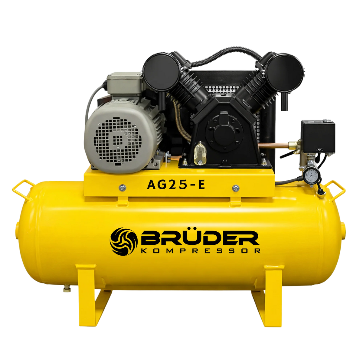 Brüder [AG25-E] 25cfm, 150PSI Three Phase Electric driven Piston on 100L Tank STAT (18cfm FAD)