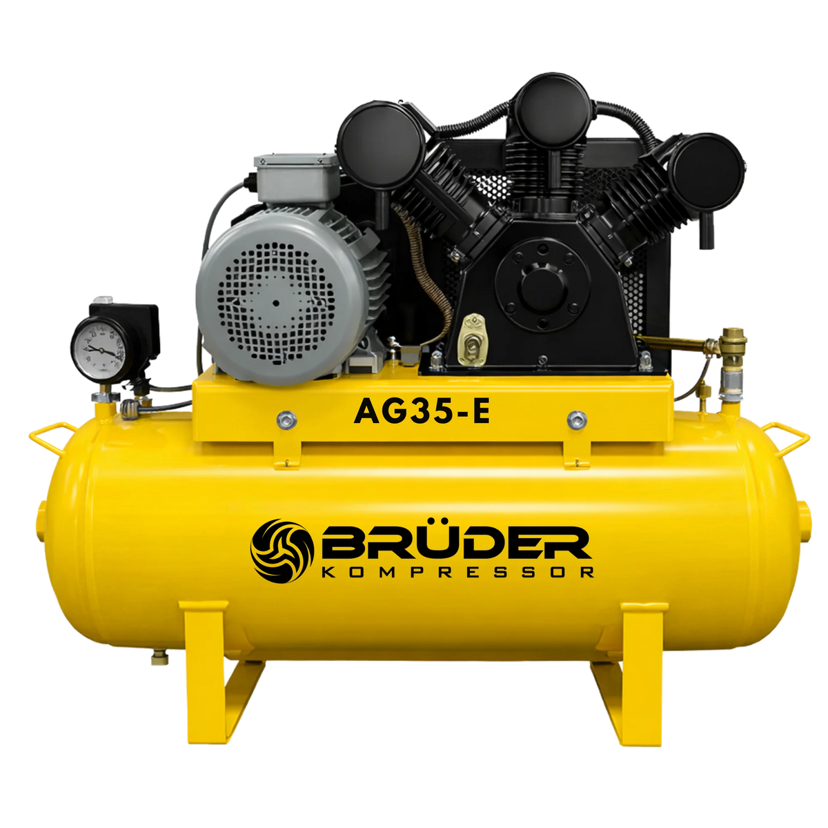 Brüder [AG35-E] 35cfm, 150PSI 3 Phase Electric driven Piston on 150L Tank STAT (25cfm FAD)