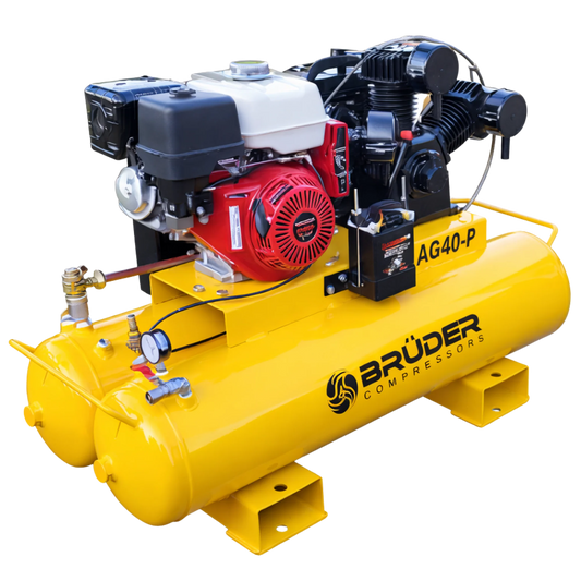 Brüder [AG40-P] 40cfm, 140PSI 13.5hp Honda Driven Piston on 180L tank with electric start
