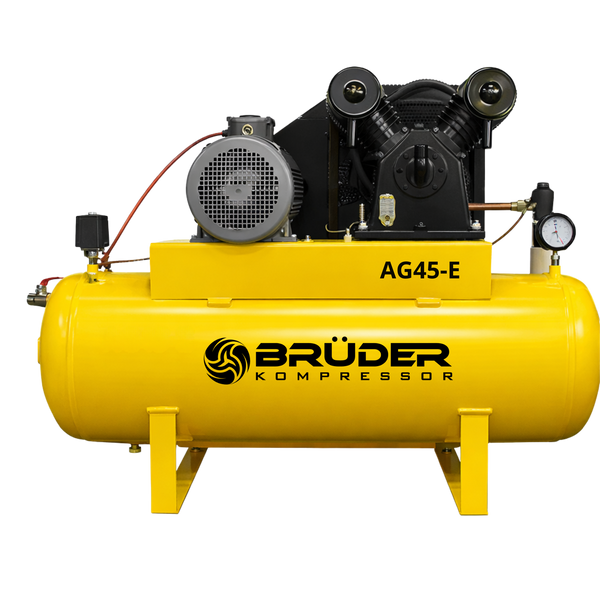 Brüder [AG45-E] 45cfm, 150PSI 3 Phase Electric driven Piston on 240L Tank STAT (32cfm FAD)