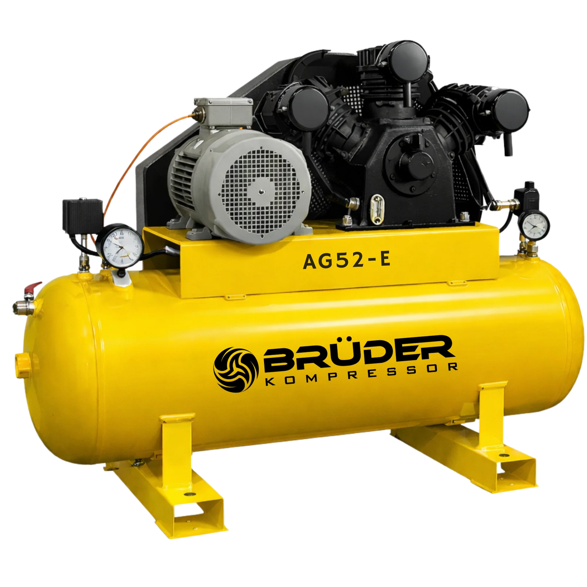 Brüder [AG52-E] 52cfm, 150PSI 3 Phase Electric driven Piston on 240L Tank STAT (37cfm FAD)