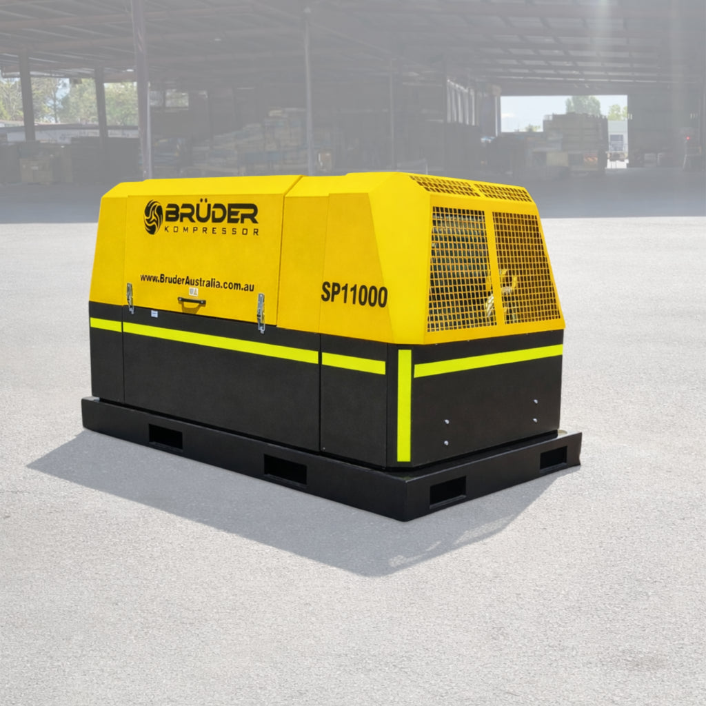 Brüder SP11000S forkliftable skid-mounted 388cfm diesel air compressor