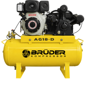 [AG18-D] 18cfm, 140PSI 4.8hp Yanmar driven Piston on 70L Tank with electric start