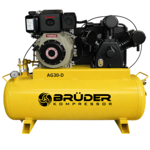 [AG30-D] 30cfm, 140PSI 7hp Yanmar Driven Piston on 100L tank with electric start