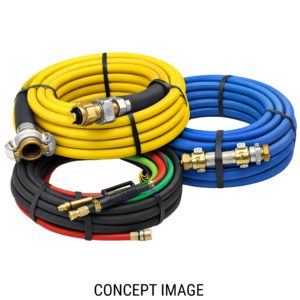 Blasting Hose Kit (to suit BP4K 40L) 10m x 34mm Anti-Static Blast Hose, Aluminium ANH-1/2 NZ/Holder and 34mm Coupling, 3/4" x 10m Air Supply hose fitted with claw couplings, 11m x 13mm TWINLINE Remote Control Hose with AIRFLO handle & Fittings.